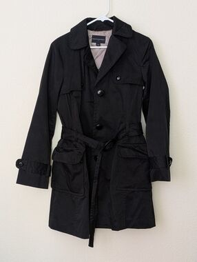 Banana Republic Black Trench Coat with Belt